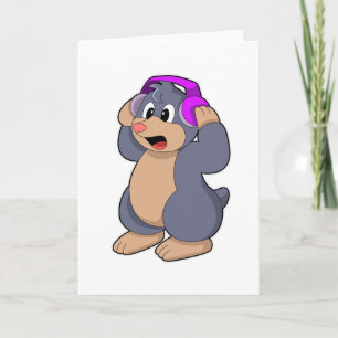 Carte Mole à la musique avec casque