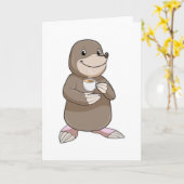 Carte Mole avec une tasse de café (Fleur jaune)