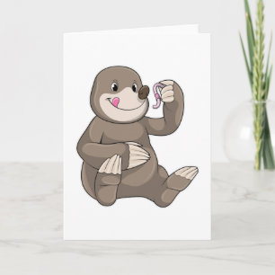 Carte Mole avec ver de terre