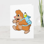 Carte Mole comme étudiant avec sac à dos (Devant)