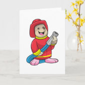 Carte Mole pompier avec tuyau (Fleur jaune)