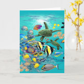 Carte Molokini Cove Hawaiian Tropical Fish Sea Turtle (Fleur jaune)