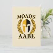 Carte Molon Labe Laurels en Masque Spartiate Accent beig (Debout devant)