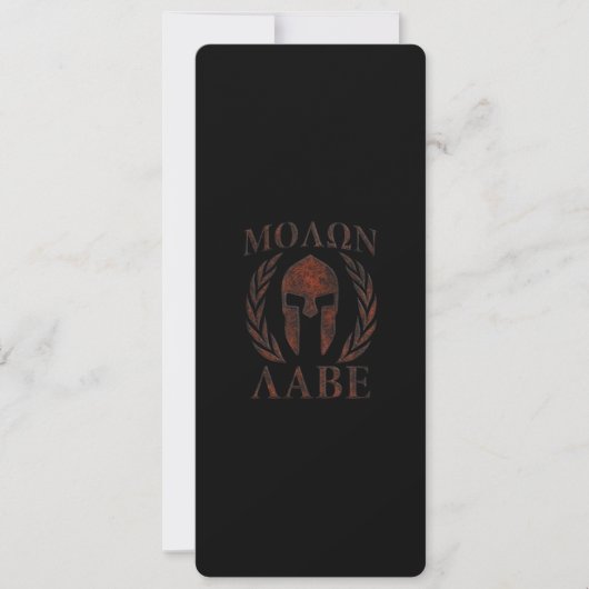 Carte Molon Labe Laurels, guerrier spartiate (Devant)
