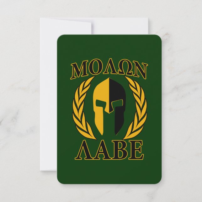 Carte Molon Labe Laurels Spartan Forest Décor vert (Devant)