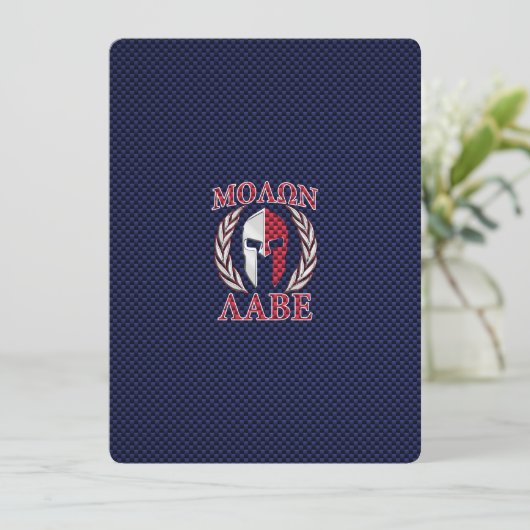 Carte Molon Labe Spartan Warrior Carbon Impression (Debout devant)