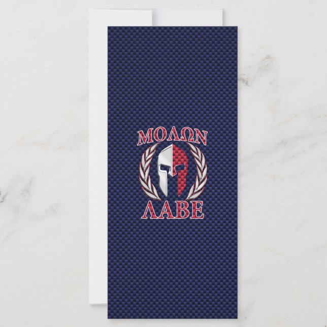 Carte Molon Labe Spartan Warrior Fibre de carbone Impres (Devant)