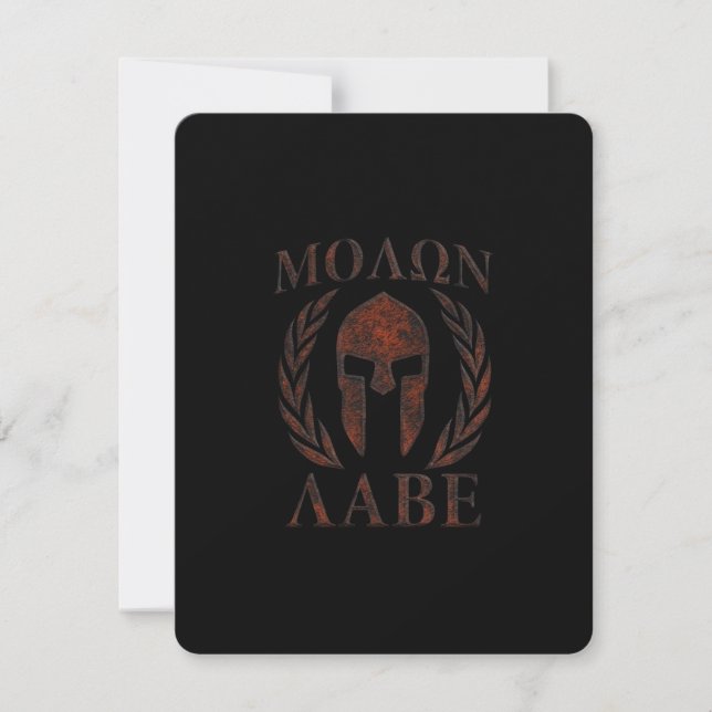 Carte Molon Labe Spartan Warrior Mask Laurels Fer (Devant)