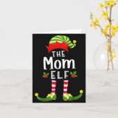 Carte Mom Christmas Elf Matching Pajama X-mas Party  (Fleur jaune)