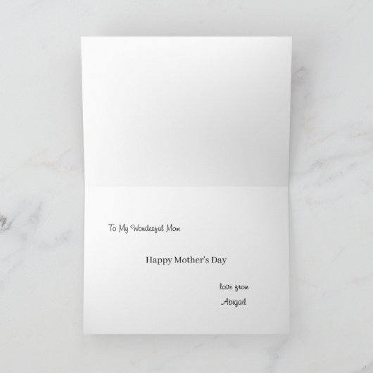 Carte Mom Established Mother's Day Modern Script  (Intérieur)