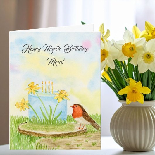 Carte Mom Happy March Birthday Daffodils