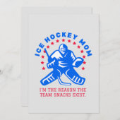CARTE MOM HOCKEY GLACE FUNNY (Devant / Derrière)