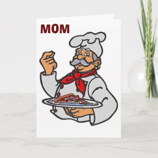 CARTE **MOM** LE CHEF ITALIEN SERT LES VOEUX "ANNIVERSAI (Devant)