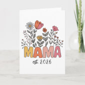 Carte Mom Mama Est 2026 Pregnancy Floral Personalized (Devant)