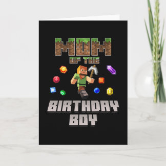 Carte Mom Of The Birthday Boy Video Gamer Pixel Number 