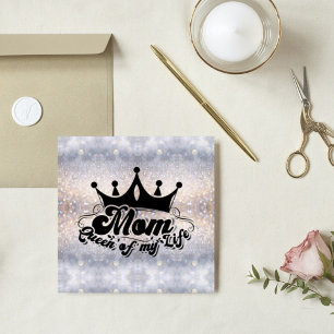 Carte MOM Reine de ma vie Parties scintillant moderne ca