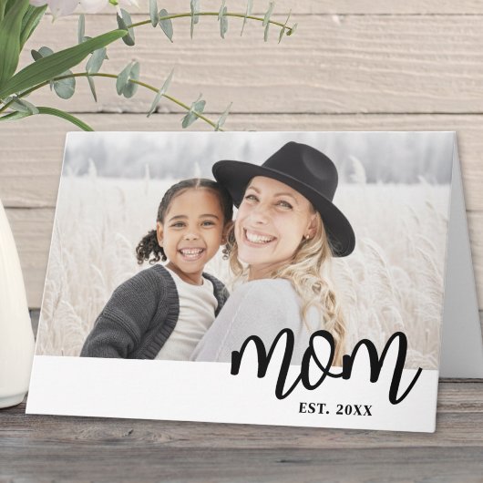 Carte Mom Simple Script Photo Mother's Day