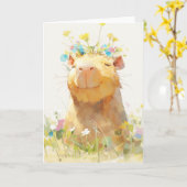 Carte Moment Zen du Capybara (Fleur jaune)