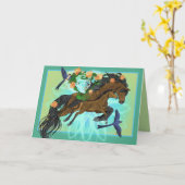 Carte Momma Cheval et poulain (Fleur jaune)