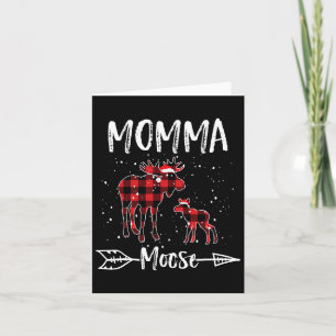 Carte Momma X-mas Moose Père Noël Famille Correspondant 
