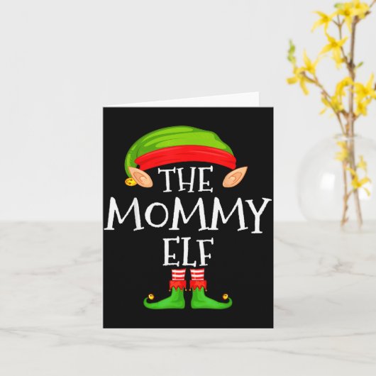 Carte Mommy Elf Family Christmas Mommy Elf Sweater Match (Fleur jaune)