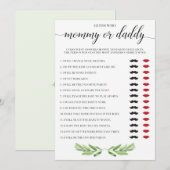 Carte Mommy ou papa Baby shower Jeu Vert Thème (Devant / Derrière)