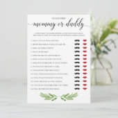 Carte Mommy ou papa Baby shower Jeu Vert Thème (Debout devant)