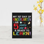 Carte Mon 1er jour de maternelle J'ai 5 ans et suis (Fleur jaune)