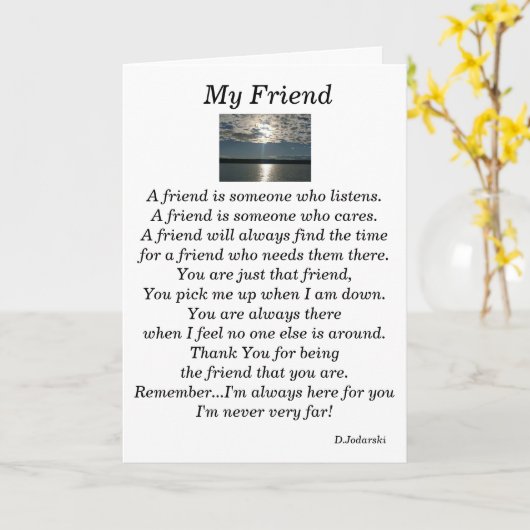 Carte Mon ami (Fleur jaune)