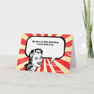 CARTE MON AMOUR EST COMME DIARRHÉE