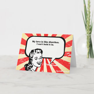 CARTE MON AMOUR EST COMME DIARRHÉE