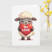Carte Mon Amour Mouton Mignon (Fleur jaune)