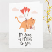 Carte Mon amour vole vers toi (Fleur jaune)