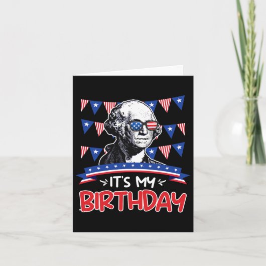 Carte Mon anniversaire fête de l'Indépendance George Was (Devant)