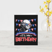 Carte Mon anniversaire fête de l'Indépendance George Was (Fleur jaune)