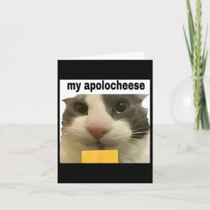 Carte Mon Apolocheese Mème de Chat Drôle Brainrot Humour