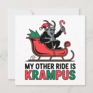 Carte Mon Autre Véhicule Est Krampus Krampus Conduisant