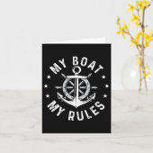 Carte Mon bateau Mes règles - Bateau à voile Capitaine M (Fleur jaune)