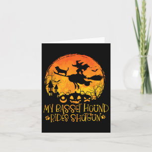 Carte Mon Bet Hound Rides Shotgun Chien Halloween Costum