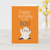 Carte Mon Boo Cute Halloween Ghost Pun drôle Anniversair (Fleur jaune)