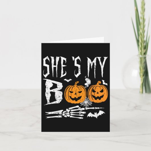 Carte Mon Boo Skeleton Citrouille Halloween correspondan (Devant)