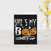 Carte Mon Boo Skeleton Citrouille Halloween correspondan (Fleur jaune)