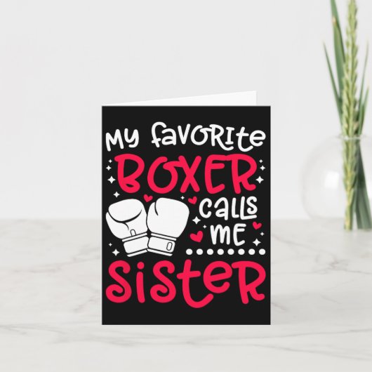 Carte Mon Boxer Favori M'Appelle Soeur Boxing Soeur Bo (Devant)