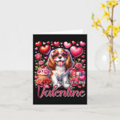 Carte Mon Cavalier King Charles Spaniel est mon Valentin (Fleur jaune)