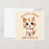 Carte Mon Chat Appelle Un Chat Orange Cute (Devant / Derrière)