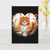 Carte Mon chat est ma Saint-Valentin Mignon chat orange (Fleur jaune)