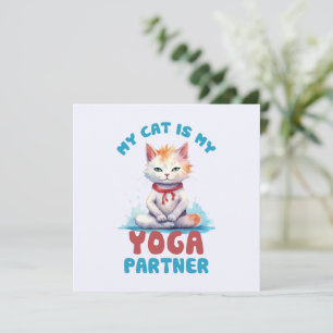 Carte Mon Chat Est Mon Partenaire De Yoga - Adorable Méd
