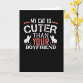 Carte Mon chat est plus mignon que ton petit ami (Fleur jaune)