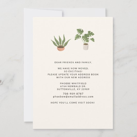 Carte Mon chat et moi avons déménagé Changement d'adress (Dos)