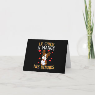 Carte Mon chien a mangé mes devoirs - Citation pour appr